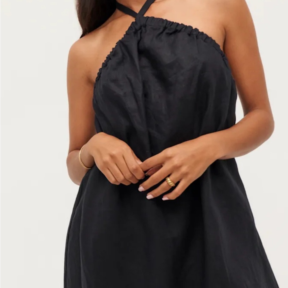 NWT Reformation Black Maui Linen Dress